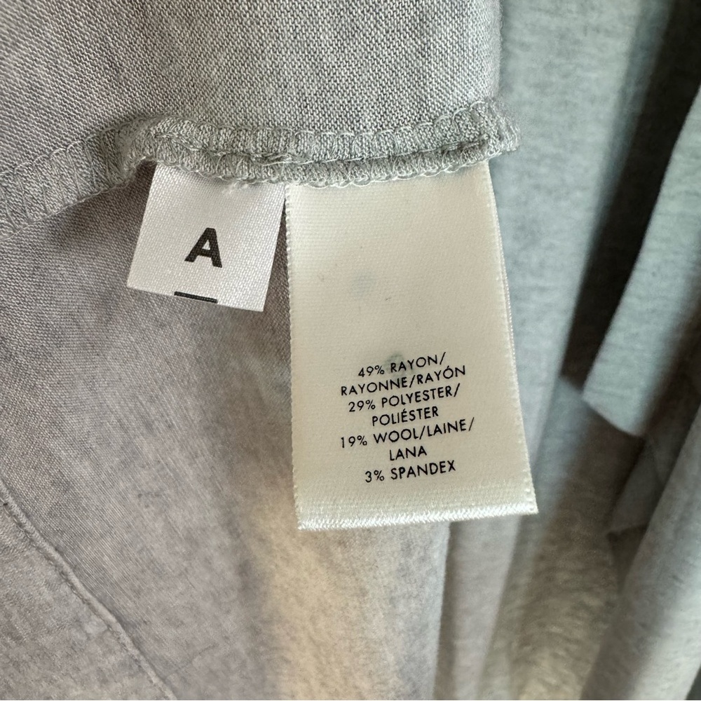 Ann Taylor Cascade Open Cardigan M gray grey violet lilac wool blend longline - Picture 4 of 8